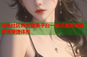 海角社区养老登录平台一站式服务健康管理便捷体验