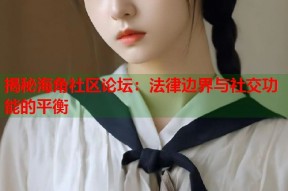 揭秘海角社区论坛：法律边界与社交功能的平衡